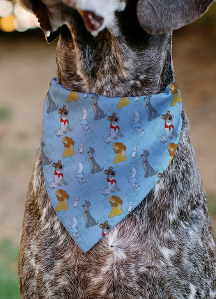 Pet Bandana - Disney Dogs 5-Dog Group Collage/Paws Blues
