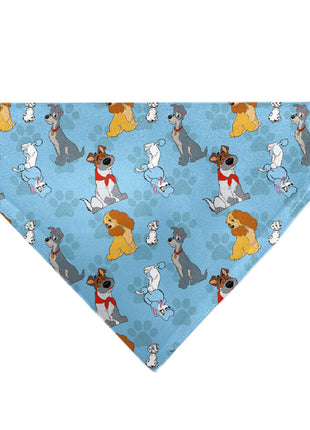 Pet Bandana - Disney Dogs 5-Dog Group Collage/Paws Blues