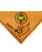 Pet Bandana - Up Dug SQUIRREL Pose and Wilderness Explorer Badge Orange