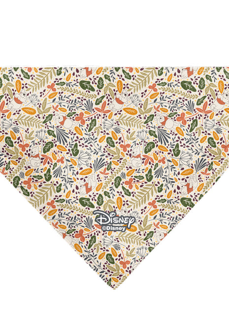 Pet Bandana - Winnie the Pooh Smiling Face/Foliage Collage Beige/Green/Orange/Yellow