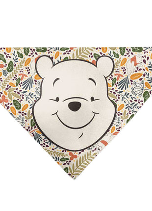 Pet Bandana - Winnie the Pooh Smiling Face/Foliage Collage Beige/Green/Orange/Yellow