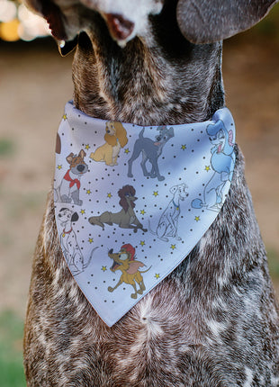 Pet Bandana - Disney Dogs 9-Dog Group Collage/Stars White/Black/Yellow