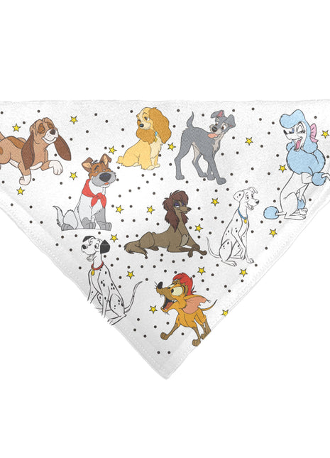 Pet Bandana - Disney Dogs 9-Dog Group Collage/Stars White/Black/Yellow