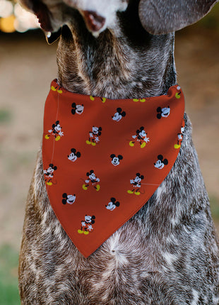 Pet Bandana - Mickey Mouse Poses and Expressions Scattered Red