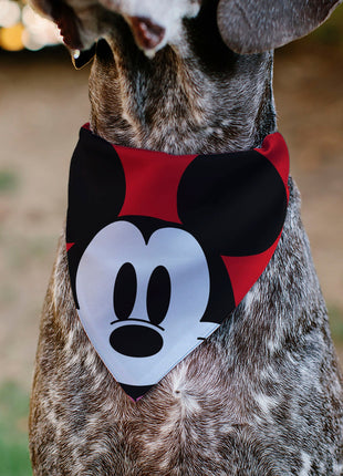 Pet Bandana - Mickey Mouse Face Character Close-Up Red