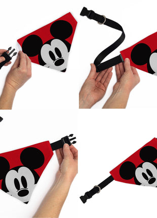 Pet Bandana - Mickey Mouse Face Character Close-Up Red