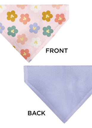 Pet Bandana - Mickey Mouse Ears Flower Icon Scattered Pink