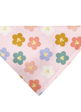 Pet Bandana - Mickey Mouse Ears Flower Icon Scattered Pink