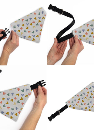 Pet Bandana - Mickey Mouse Ears Icon Scattered White