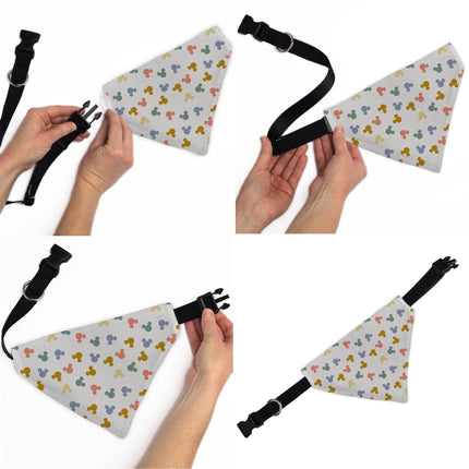 Pet Bandana - Mickey Mouse Ears Icon Scattered White