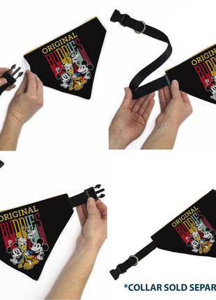 Pet Bandana - Disney Fab Five ORIGINAL BUDDIES Group Pose Black