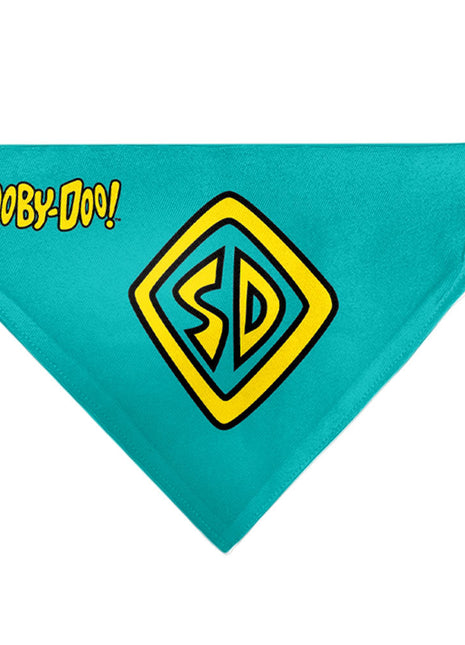 Pet Bandana - Scooby Doo Logo Centered and Collage Blue/Yellow