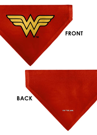 Pet Bandana - Wonder Woman WW Logo Red/Black/Yellow