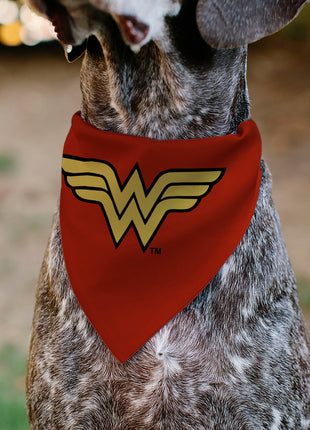 Pet Bandana - Wonder Woman WW Logo Red/Black/Yellow
