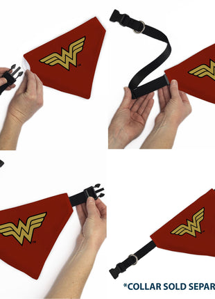 Pet Bandana - Wonder Woman WW Logo Red/Black/Yellow