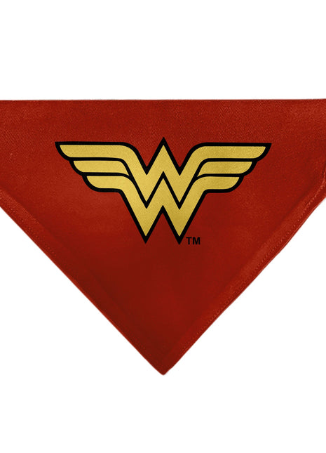 Pet Bandana - Wonder Woman WW Logo Red/Black/Yellow