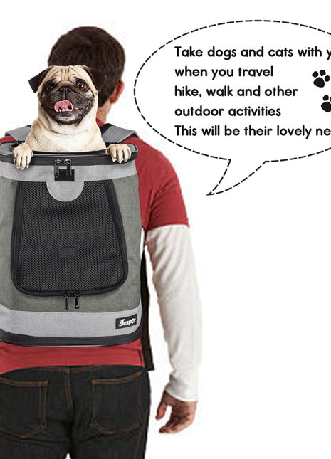 GOOPAWS Pet Soft Backpack Carrier for Small Dog Cat, Smoke Grey, 13'' - Pup List