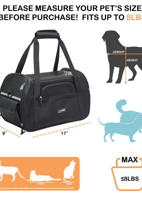 GOOPAWS Soft Sided Collapsible Airline Travel Pet Carrier Bag for Comfort and Travel - Pup List