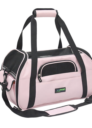 GOOPAWS Soft Sided Small Pet Carrier Comfort for Travel, Black, 17"