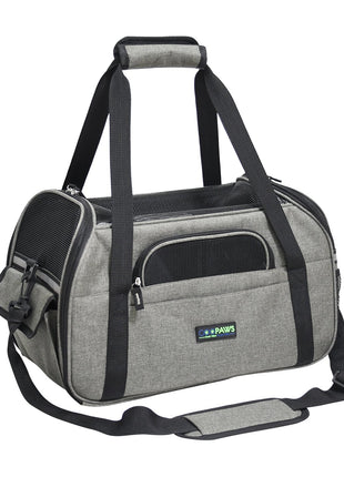 GOOPAWS Soft Sided Small Pet Carrier Comfort for Travel, Black, 17"