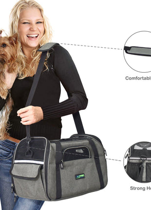 GOOPAWS Soft Sided Collapsible Airline Travel Pet Carrier Bag for Comfort and Travel - Pup List