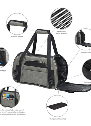 GOOPAWS Soft Sided Collapsible Airline Travel Pet Carrier Bag for Comfort and Travel - Pup List