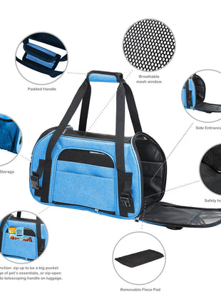 GOOPAWS Soft Sided Collapsible Airline Travel Pet Carrier Bag for Comfort and Travel - Pup List