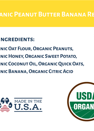 Dog Mamma's Organic Peanut Butter Banana Recipe - USDA Organic Certified Dog Treats