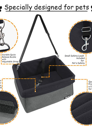 GOOPAWS & Jespet Portable Pet Safety Booster Dog Car Seat with Seat Belt - Pup List