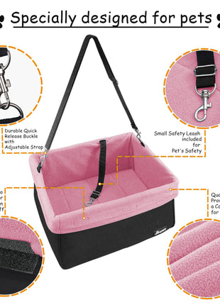 GOOPAWS & Jespet Portable Pet Safety Booster Dog Car Seat with Seat Belt - Pup List
