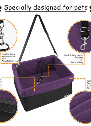 GOOPAWS & Jespet Portable Pet Safety Booster Dog Car Seat with Seat Belt - Pup List
