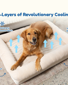 PupChill™ Cooling 4-Bolster Dog Bed - Arctic Sand