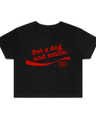 Pet A Dog And Smile Crop Tee | Gift for Dog Lovers | Made in USA