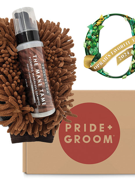 THE MITT KIT | Dog grooming set with waterless shampoo & dual-sided grooming mitt for dogs & cats.