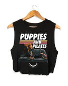 Puppies & Pilates Crop Top | Gift for Dog Moms & Yoga Lovers