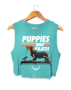 Puppies & Pilates Crop Top | Gift for Dog Moms & Yoga Lovers