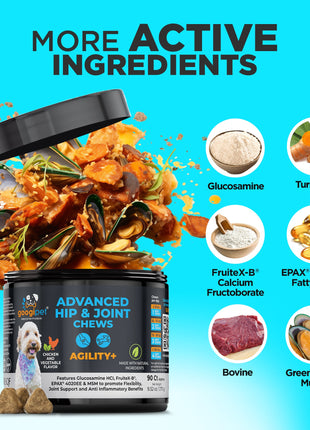 Agility+ Advanced Hip and Joint Chews for Dogs