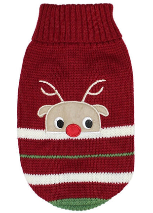 Parisian Pet 'Reindeer Sweater' for Dogs – Stylish & Cozy Christmas Sweater, Red