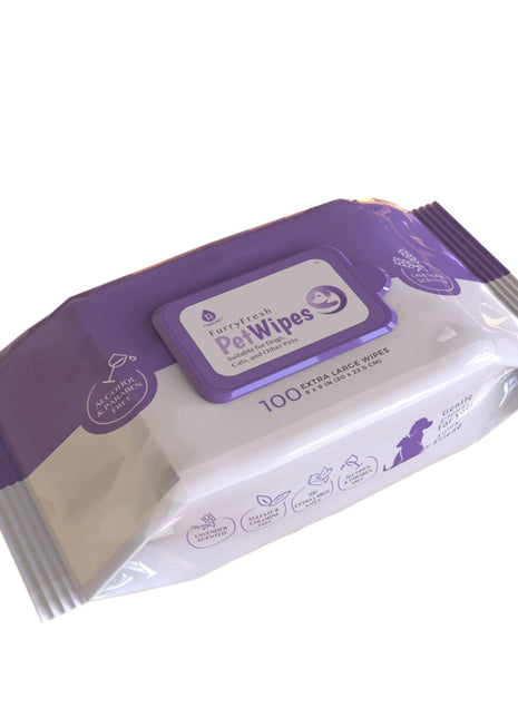 Furry Fresh Pet Wipes - Lavender Scented, 100 Extra Large Wipes