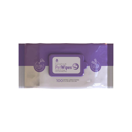 Furry Fresh Pet Wipes - Lavender Scented, 100 Extra Large Wipes