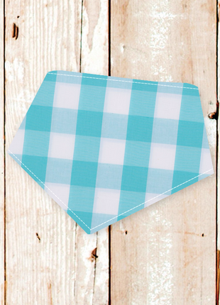 "Easter Pastel Blue Check" Dog Bandana