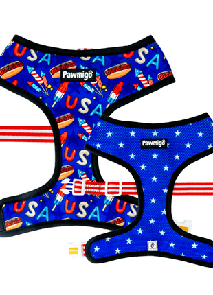 Red, White & Bark Reversible Harness - Pup List