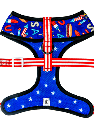 Red, White & Bark Reversible Harness - Pup List