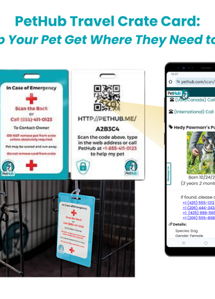 QR Pet Identification: Travel Crate Card
