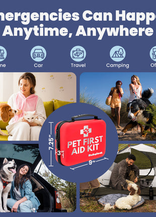 Pet First Aid Kit for Dogs & Cats with Vet-Approved Essentials
