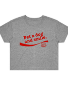 Pet A Dog And Smile Crop Tee | Gift for Dog Lovers | Made in USA