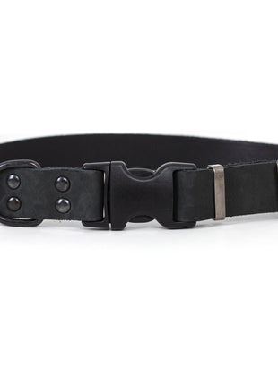 Celtic Sport Midnight Black Leather Dog Collar