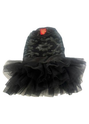 Rocker Appliqué Mesh Fufu Tutu, Black