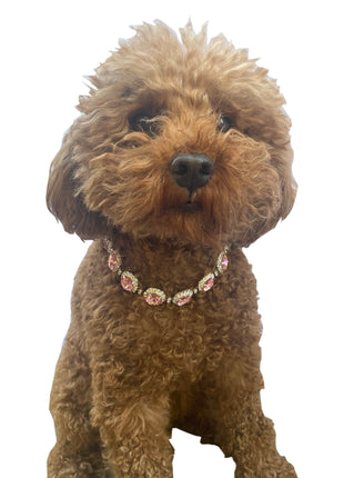 Pink Crystal Rhinestone Dog Necklace