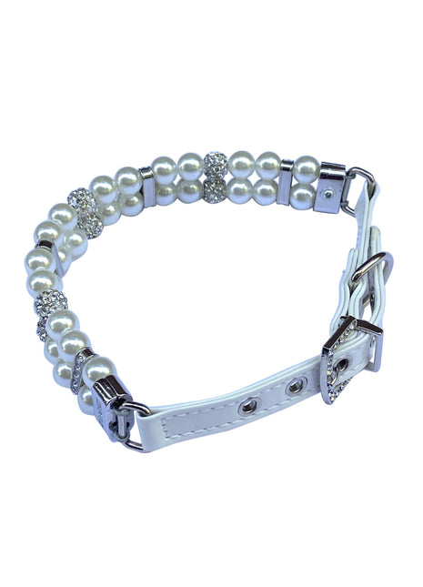 Sparkle & Pearl Dog Collar, Ivory